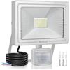 MEIHUA 60W Faretto Led da Esterno con Sensore di Movimento, Faro Led Esterno 5640LM Faretti da Esterno 6500K Bianca Fredda Luce Esterno con sensore IP66 Impermeabile per Garage Giardino