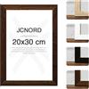 JCNORD MDF Cornice Portafoto in Legno di Noce 20x30 cm con vetro Acrilico Infrangibile | Cornice Portafoto Moderna per Pareti e Tavoli