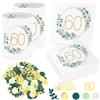 Sprinlot 20 Pezzi Tovaglioli 60 Anni Compleanno Donna + 12 Portacandele da Tavolo per 60 Compleanni + Coriandoli 60 Compleanno Decorazione da Tavolo per 60 Donna Uomo Compleanno Regalo