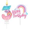 TaleMoon Candeline Compleanno Arcobaleno Numeri 3,Candele Numero Deco Torta,Candelina 3 Anni,Candela di Compleanno Numeriche per Bambini,Decorazioni Compleanni per Ragazze