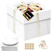 LYSHOOCE Set di 5 Scatola per Trasportare Torte con Finestra, 20 × 20 × 20 cm | con 5 Sottotorta, Nastro e Adesivo per torte fino a 20 cm