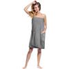 Aomig Kilt da Sauna Donna con Tasche, Asciugamano Lungo, Bottoni - Grigio