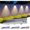 YiLaie Applique da parete per esterni, solare, IP67, impermeabile, senza fili, 3 modalità di illuminazione, 2000 mAh, LED, lampada solare per esterni, per giardino, recinzione, terrazza, set di 4