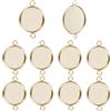 Beebeecraft 1 Scatola 30 Pezzi Vassoi di Connettori Cabochon Placcati Oro 24K 201 ciondoli A Maglie Rotonde in Acciaio Inossidabile con Bordo Liscio per La Creazione di Gioielli Fai da Te