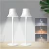 Jueholla 2 x Mini Lampada da Tavolo Senza Fili, 3W, 3000mAh, Materiale Metallico