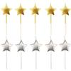 Heyumybit Candeline Compleanno a Forma Stella,10 Pcs Stelline Scintillanti Compleanno per la Festa di Compleanno Anniversario di Matrimonio Fidanzamento Decorazione,Oro,Argento