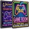DIFLAX 2 Pezzi Insegna in Ferro all'Effetto Neon, Decorazione Gaming per Parete, Stanza Gamer, Bar e Feste, Adatta a Gamers e Adolescenti, Imitazione Luce Neon per la Deko del Salotto dei Giochi