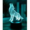 BIRBANN Lampada Gaming 3D, 7 Colori Lupo Nachtlicht A Tocco Variabile, Decorazione Camera Dei Bambini, Compleanno Per Ragazzi E Ragazze