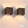 Klighten 2PCS Lampada da Parete Esterno con Sensore di Movimento, Bronze | con Sorgente Luminosa Sostituibile Lampadina G9, Angolo del Fascio Regolabile, 3000K Applique Esterno per Balcone, Garage