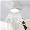 zhxinashu Ventilatore da Soffitto con Luce LED 60W e Telecomando con 3 Pale Reversibili - Bianco Ventilatore Silenzioso Moderno a 6 Velocità con Luce Dimmerabile per Camera da Letto e Soggiorno