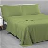 Riad Arredo Completo Letto Tinta Unita 100% Cotone Italiano Morbido Mano Percalle - Set Lenzuola Delicate Artigianale Made in Italy (Verde, Singolo)