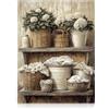 Dazzlewall Poster Arte Murale Country Vintage, Stampa Rustica Asciugamani e Fiori per Lavanderia e Decorazione Campagna, 30x40 cm Senza Cornice