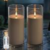 Forever Speed 2PCS Candele LED Esterni Impermeabili con Telecomando & Timer, 10cm x 22.5cm Acrilico Candele Senza Fiamma a Batteria Lumini LED Grandi Decorazione per Esterni - Grigio