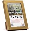 3-B - Cornice portafoto modello Mega in oro - 9 x 13 cm - con vetro acrilico