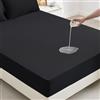 mafudoxi Coprimaterasso impermeabile 180 x 200 cm, coprimaterasso traspirante, per materassi fino a 30 cm, lavabile, protezione dall'umidità, lenzuolo nero