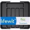 Lifewit Portaposate per cassetti, 20-35 cm, profondità 30 cm, organizer da cucina, inserto portaposate in plastica, colore nero
