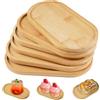Vylro 6 Pezzi Vassoio Piccolo Bambu,17.5×8.8x1cm Vassoi in Bambù,Ovale Naturale Mini Vassoio Bamboo,per Torte,Tazze,Caffè,Dessert, Frutta,Candele,Cosmetici,Piccoli Oggetti,Bagno,Cucina e Salotto