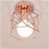 iDEGU Plafoniera industriale retrò in ferro 15 cm gabbia design vintage paralume lampada lampadario per cucina ingresso camera da letto caffè (oro rosa, esagone)