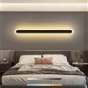TZSMUM LED Nero Dimmerabile Lampada da Parete Interno Lunga Striscia Applique da Parete Moderno Alluminio Acrilico Su E Giù Faretto da Parete per Salotto Bagno Camera da letto Corridoio (120cm 60W)