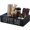 Generico Porta Caffè In Legno Con Divisori Amovibili 30x20x5cm Rack Per Baristas Da Tavolo Riposa Tè, E Bustine Di Caffè, Mantiene Spazi Ordinati, Adatto A Ufficio, Ristorante, Appartamento