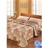 SpazioTessile Coperta Misto Lana Quadri 2 colori Singolo Piazza e Mezza Matrimoniale anche Maxi (Beige, 1 Piazza, Singolo)