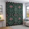 Generic Tende Oscurante da Interno Vintage William Morris Botanico Stampa, Termica Isolante & Anti-Rumore Tende Opache 117 L x 229 A cm (2 Pannelli), Verde Scuro Tenda con Occhielli per Dormitorio