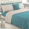 Viterbo Biancheria - Piumone Letto Singolo, Trapunta Singola Invernale Made in Italy, Imbottitura di 300 Gr/Mq (Verde Petrolio/Panna, Singolo (4109))