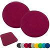 heimtexland ® Set di 2 cuscini per sedia, in feltro, tipo 631, bordeaux, 35 cm, rotondi, colore: bordeaux