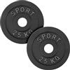 AtHaus® Set di 2 dischi in ghisa, 30 mm, 2 x 1,25 kg, 2,5 kg, 5 kg, 10 kg o 20 kg, 2 x 2,5 kg