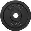 AtHaus® Dischi in ghisa per manubri da 30 mm, diametro 1,25 kg, 2,5 kg, 5 kg, 10 kg, 20 kg, in ghisa, disco per bilanciere