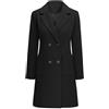 Yuson Girl Cappotto Donna Lungo Elegante Cappotti Lana Autunno e Invernale Cappottino in Lana Caldo Giacca Cardigan Doppiopetto Trench Coat Media Lunghezza Jacket Parka con Tasche(Cammello, XXL)