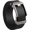 JUKMO Cintura a cricchetto per uomo, cintura tattica in nylon con fibbia automatica a scorrimento, taglio regolabile per adattarsi (Nero, Per Vita 40-52 (Lunghezza 59))