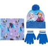 Disney Frozen Set Invernale per Bambine con Cappello Bobble, Sciarpa Snood e Guanti Elsa Anna, 2-8 anni