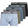 JACK & JONES Evan, Boxer da Uomo, Modello Solid Trunk, Confezione da 5