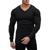 Muscle Cmdr Maglietta Termica a Maniche Lunghe con Scollo a V,vestibilità Slim da Uomo,Casual, a Coste,Leggera e Intima Bianco M