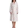 HZPHQY Accappatoio da donna in morbido pile con stampa floreale con frutta, accappatoio caldo, accappatoio lungo kimono con tasca, A bianco, S