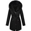 Tuopuda Giacca Invernale Imbottita Calda Cappotto con Cappuccio Parka Lunga Antivento Giubbotto Fodera in Pile Slim Fit Casual Outdoor Donna(Verde militare,S)