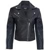 Infinity Leather Giacca in Pelle da Donna Giacca da Motociclista Stile Classico in Pelle Nera da Donna 2XL