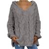 Generic Maglioni caldi invernali da donna di Natale 2025 Top da donna oversize a maglia grossa maglione con cappuccio maglioni con scollo a V a maniche lunghe felpe con cappuccio larghe da donna maglioni