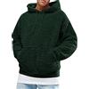 Dazzerake Felpa con Cappuccio da Uomo Sherpa Fuzzy a Maniche Lunghe in Pile Pullover Moda Tinta Unita Fluffy Capispalla con Tasca a Marsupio (Verde, M)