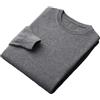 OWEIEYEU Maglione senza cuciture in 100% lana merino da uomo maglione girocollo maglione senza cuciture tinta unita maglione di base, Grigio scuro9, M