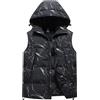 Generico Piumino Smanicato Trapuntato Da Uomo Caldo Invernale Gilet Casual Antivento Giacca Senza Maniche Leggera Cappotto Lavoro Giubbotto Cappuccio Plus Size Leggero Piumini