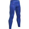 Ruowuhen Pantaloni a Compressione Uomo con Tasche, Asciugatura Rapida Leggings Sportivi Calzamaglia Lungo for Corsa Jogging Palestra Blu S