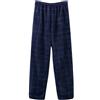 RWGSNB Pantaloni Pile Uomo, Pantaloni da Pigiama Invernali Spessi e Caldi da Uomo in Flanella con Elastico in Vita a Quadri con Tasca Pantaloni Dritti da Notte Blu 3XL