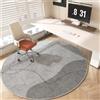 Odot Tappeto Sedia Ufficio Gaming Rotondo, Tappeto Salvapavimento Antiscivolo Protettore del Pavimento Tappetino per Sedia da Ufficio con Ruote per Parquet Pavimenti Duri (Grigio minimalista,100cm)