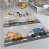 Paco Home Tappeti da gioco a pelo corto colorati per camerette dei bambini con diversi motivi, Dimensione:80x150 cm, Colore:Grigio 2