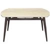 DRW Tavolo da pranzo allungabile con forma di metallo e pietra sinterizzata in marrone e beige 75x135x85 cm