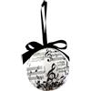 DRW Set 12 palline di Natale note musicali Ø 7,5 cm