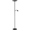 Eglo Conivarino - Lampada da terra a LED, soggiorno con luce verso l'alto lettura flessibile, dimmer touch, in acciaio di colore nero, bianco caldo 170 cm