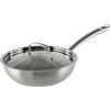 KAMBERG - Wok Ø24 cm in acciaio inox 18/10 Triply - Senza PFAS - Coperchio incluso - Tutti i piani cottura inclusi induzione e forno - 0008280, grigio